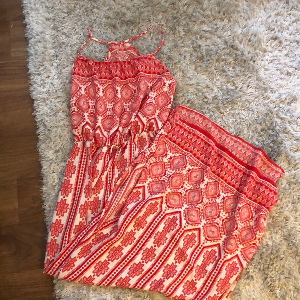 Red Printed Maxi Dress